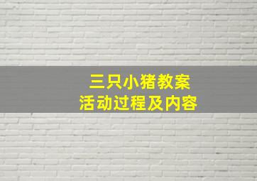 三只小猪教案活动过程及内容