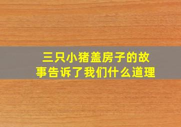 三只小猪盖房子的故事告诉了我们什么道理