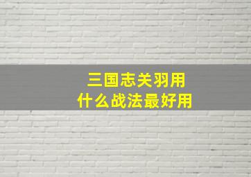 三国志关羽用什么战法最好用