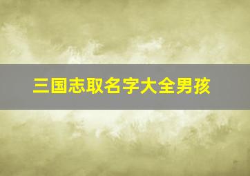 三国志取名字大全男孩