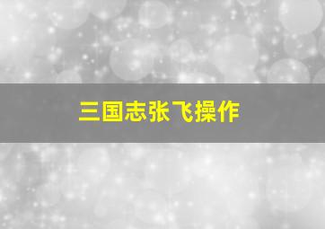 三国志张飞操作