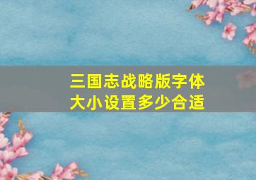 三国志战略版字体大小设置多少合适