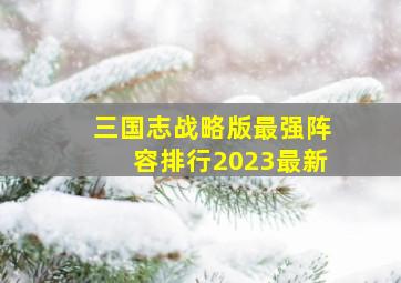 三国志战略版最强阵容排行2023最新