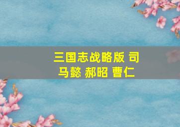 三国志战略版 司马懿 郝昭 曹仁