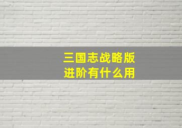 三国志战略版 进阶有什么用