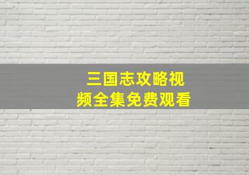 三国志攻略视频全集免费观看