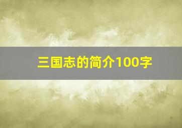 三国志的简介100字