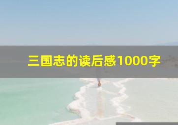 三国志的读后感1000字