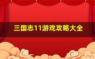 三国志11游戏攻略大全