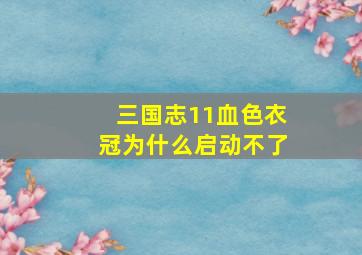 三国志11血色衣冠为什么启动不了