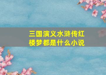 三国演义水浒传红楼梦都是什么小说