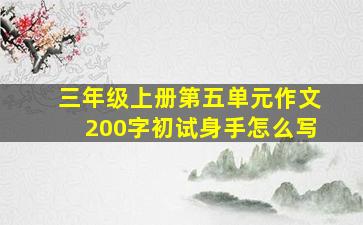 三年级上册第五单元作文200字初试身手怎么写