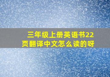 三年级上册英语书22页翻译中文怎么读的呀