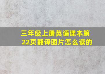 三年级上册英语课本第22页翻译图片怎么读的