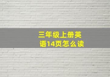 三年级上册英语14页怎么读