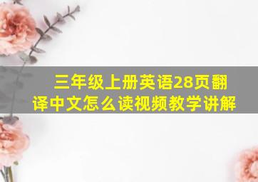 三年级上册英语28页翻译中文怎么读视频教学讲解