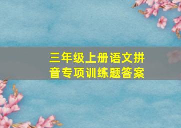 三年级上册语文拼音专项训练题答案