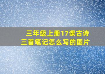 三年级上册17课古诗三首笔记怎么写的图片