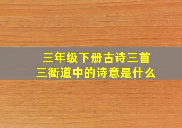 三年级下册古诗三首三衢道中的诗意是什么