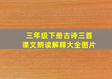 三年级下册古诗三首课文朗读解释大全图片