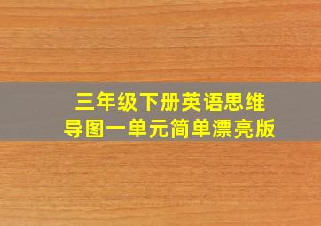 三年级下册英语思维导图一单元简单漂亮版