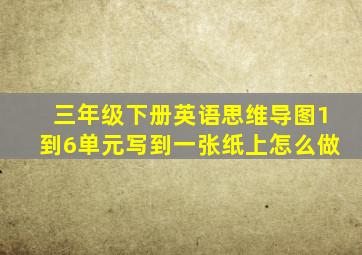 三年级下册英语思维导图1到6单元写到一张纸上怎么做