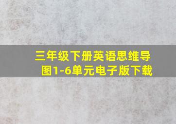 三年级下册英语思维导图1-6单元电子版下载