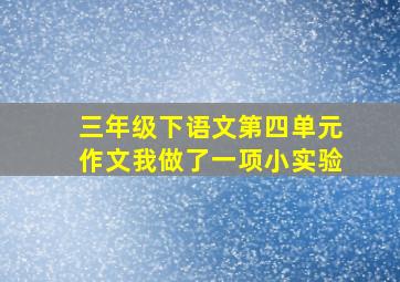 三年级下语文第四单元作文我做了一项小实验