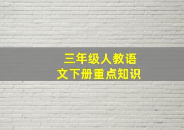 三年级人教语文下册重点知识