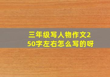 三年级写人物作文250字左右怎么写的呀