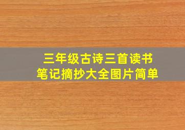 三年级古诗三首读书笔记摘抄大全图片简单