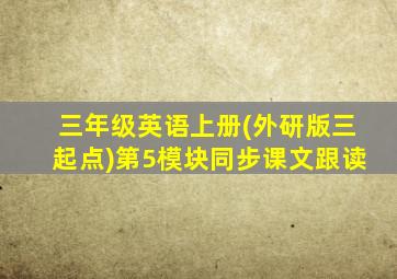 三年级英语上册(外研版三起点)第5模块同步课文跟读