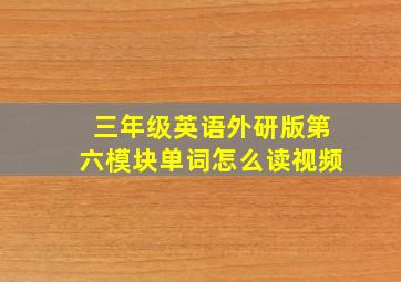 三年级英语外研版第六模块单词怎么读视频