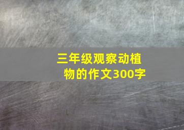 三年级观察动植物的作文300字