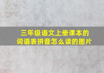 三年级语文上册课本的词语表拼音怎么读的图片