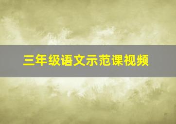 三年级语文示范课视频