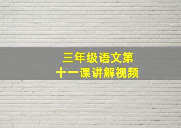 三年级语文第十一课讲解视频