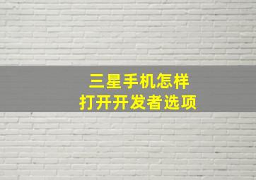 三星手机怎样打开开发者选项