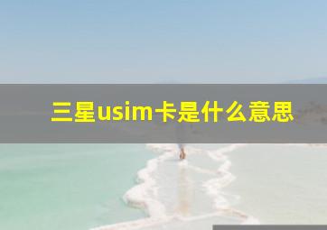 三星usim卡是什么意思