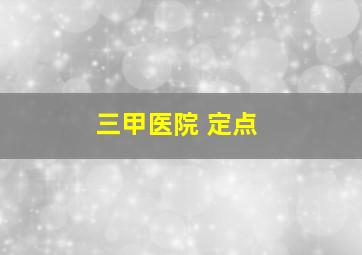 三甲医院 定点