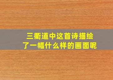 三衢道中这首诗描绘了一幅什么样的画面呢