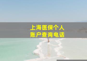 上海医保个人账户查询电话