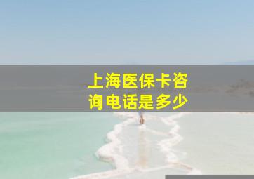 上海医保卡咨询电话是多少