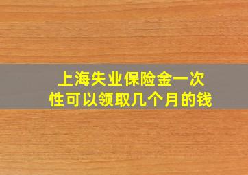 上海失业保险金一次性可以领取几个月的钱