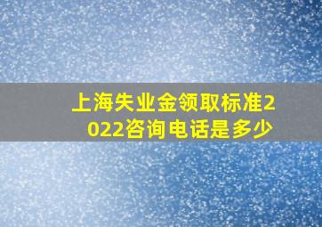 上海失业金领取标准2022咨询电话是多少