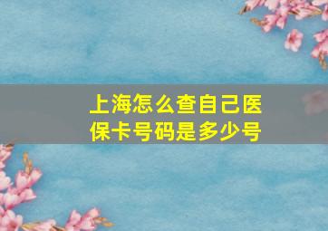 上海怎么查自己医保卡号码是多少号