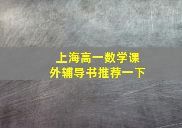 上海高一数学课外辅导书推荐一下