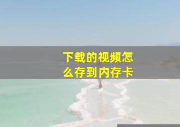 下载的视频怎么存到内存卡