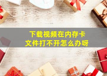 下载视频在内存卡文件打不开怎么办呀