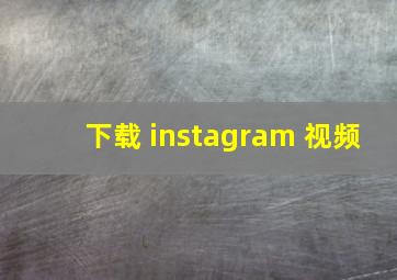 下载 instagram 视频